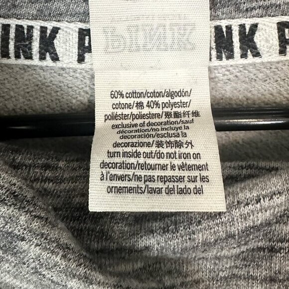Victoria's Secret PINK Gray Logo Cowl Neck Sweatshirt - Medium - Picture 3 of 6